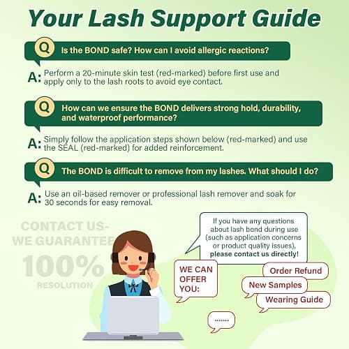 KEYYOU Lash Bond and Seal Cluster Lash Glue for Lash Clusters Strong Gentle Comfortable Bond and Seal Waterproof Mascara Wand Individual Lash Glue 5ml+5ml（Clear thumbnail 5