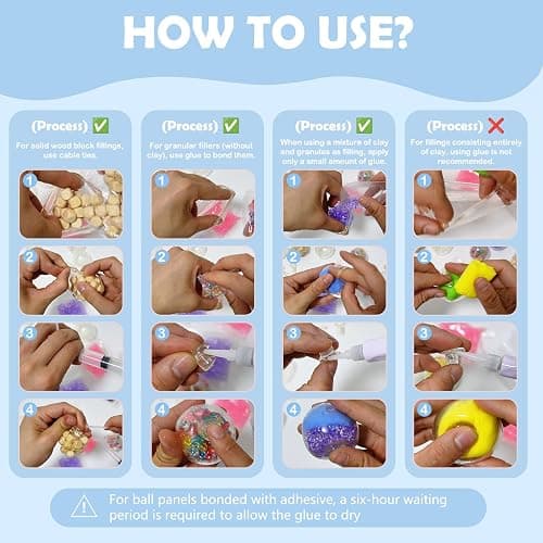 DIY Squishy Making Kit with Fillers-14 TPR Skin,Squishy Maker Squishy kit | Storage Box include (Stress Ball,Milk bottle,Cube,Milk Carton,Cat Paw),Diy Crunchy Squishy Toys For Adult ASMR Anxiety Relief thumbnail 3