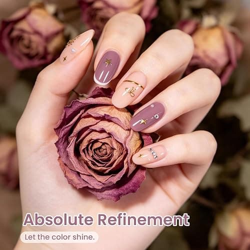 Beetles Purple Gel Nail Polish, 15ml Dark Purple Color Gel, Nude Mauve | Nude Rose Mauve Pink Purple, Elegant Polish for Daily Wear Salon DIY Manicure Glossy Solid Color Soak Off UV LED Nail Art thumbnail 3