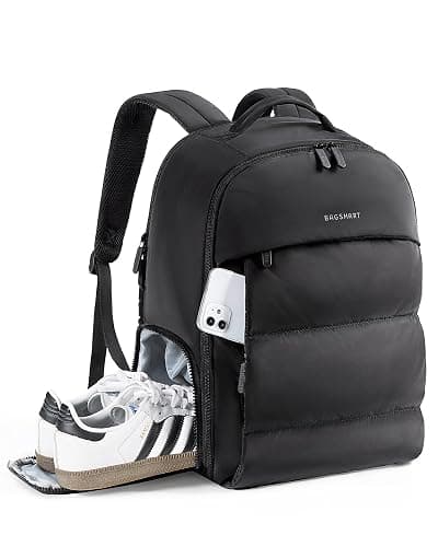 BAGSMART 30L Travel Backpack for Women, Carry on Backpack for Airplanes, Gym Backpack with Shoe Compartment, Lightweight Travel Bag Fits 15.6 Inch, Water-Resistant, Black - Image 1