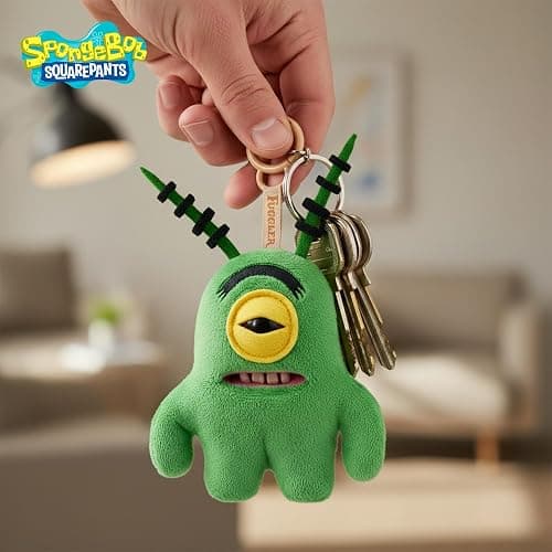 Fuggler SpongeBob 5-Inch Plush Keyring by ZURU, Funny Ugly Monster Bag Clip-on Stuffed Animal, Multiple Characters Available thumbnail 7