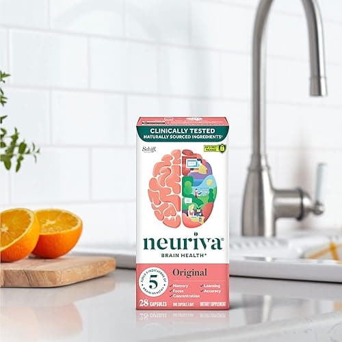 NEURIVA Original Decaffeinated Clinically Tested Nootropic Brain Supplement for Memory, Focus & Concentration, NeuroFactor & Phosphatidylserine, 28ct Capsules thumbnail 11