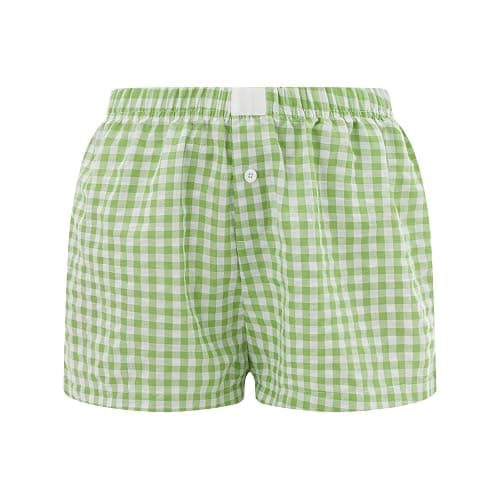 Pivanzore Y2k Plaid Shorts for Women Casual Elastic Waist Aesthetic Lounge Bottom Baggy Pajama Shorts Boxers Sleepwear thumbnail 3