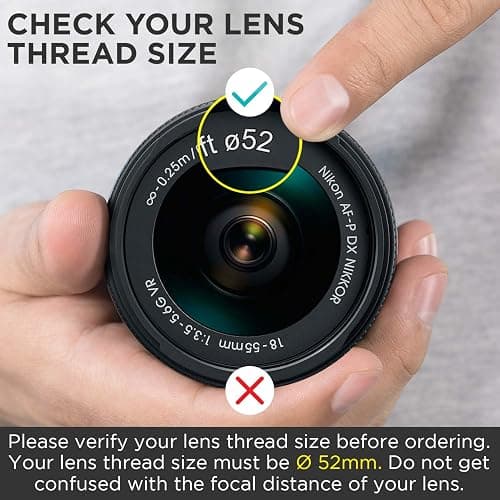 Altura Photo 52mm Wide Angle Lens with Macro for Nikon DSLR Cameras | Fisheye Lens, DSLR Accessory, Compatible with D3000-D7000 Series thumbnail 3