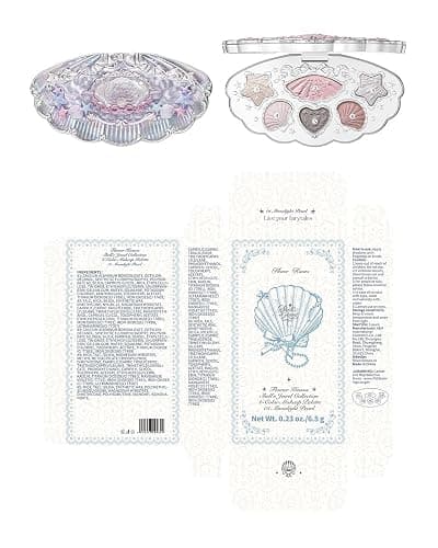 Flower Knows Shell's Jewel 6-Color Makeup Palette,Nude Pink Eyeshadow with 4 Matte + 2 Shimmer Shades,Blendable Smooth Cute Make Up,0.23 Oz(01 Moonlight Pearl) thumbnail 8