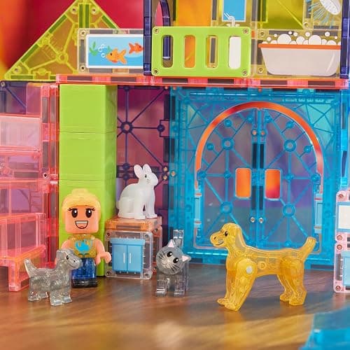 MAGNA-TILES Pet Playhouse 50-Piece Magnetic Construction Set, The Original Magnetic Building Brand thumbnail 2