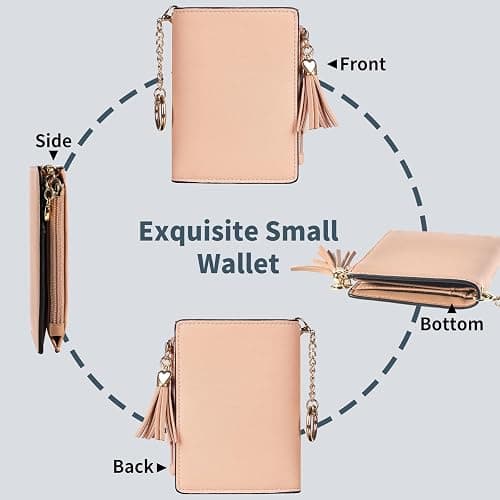 Gostwo Small Wallets for Women, Stylish Womens Wallet with ID Window, Zippered Coin Pocket and Tassel. Cute RFID Wallet for Women, ideal for Teen Girls, Commuters, and Women for Daily Use thumbnail 7