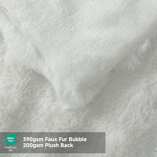 TiMiCalda Heated Blanket Electric Throw- 50"x60" Soft Thick Bubble Electric Blanket for Sofa with 5 Heat Levels & 4 Hours Auto-Off Overheat Protection, Warm Cozy Gifts, Cream thumbnail 3