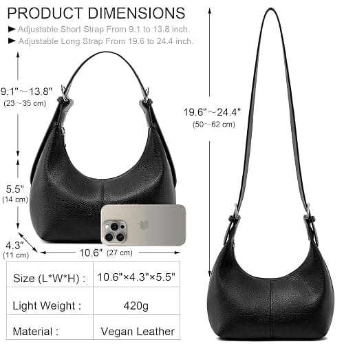 NIUEIMEE ZHOU Hobo Bags for Women Soft Vegan Leather Crescent Shoulder Handbag Slouchy Tote Crossbody Purses thumbnail 4