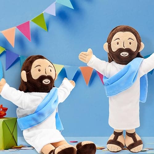 Yelakey 13" Jesus Plush, Jesus Stuffed Doll Plushie for Easter Christmas Church (Brown) thumbnail 2