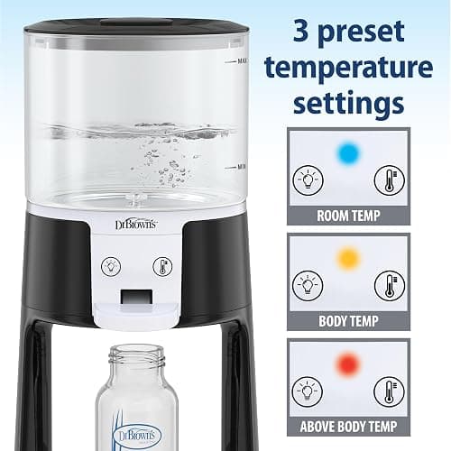 Dr. Brown's Insta-Prep Warm Water Dispenser to Instantly Prepare Baby’s Formula Bottle,Large Capacity Glass Tank with 3 Temperature Settings,Black - Black thumbnail 5