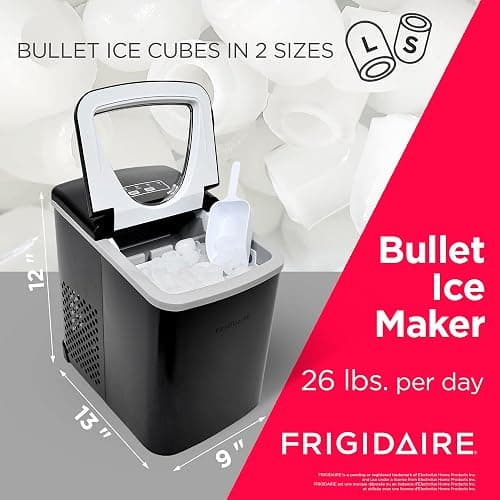 Frigidaire Counter top Portable, 26 lb per Day Nugget Ice Maker Machine (Black Stainless Steel) thumbnail 3