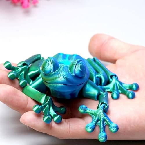LUYUCUBE 3D Printed Frog Model,Flexible Realistic Articulated Animal Fidget Toys,Mystery Figurines Gifts for Easter,Executive Desk Funny Décor and Festival Collectible,Easter Basket Stuffers (GB) thumbnail 5