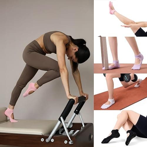 CoolMate Pilates Socks with Grips for Women, Yoga Socks, Crew Non Slip Women for Barre, Pilates Gifts thumbnail 2