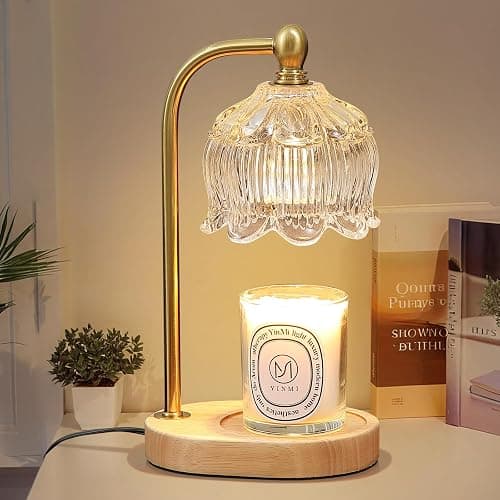 MEIXISUE Candle Warmer Lamp with Timer Dimmable,Antique Brass Candle Lamp,Wax Melt Warmer Light for Jar Candles,Mother's Day/Birthday/Christmas Gifts for Mom/Wife,Home Decor Lamp,with 2 Bulbs - Image 1