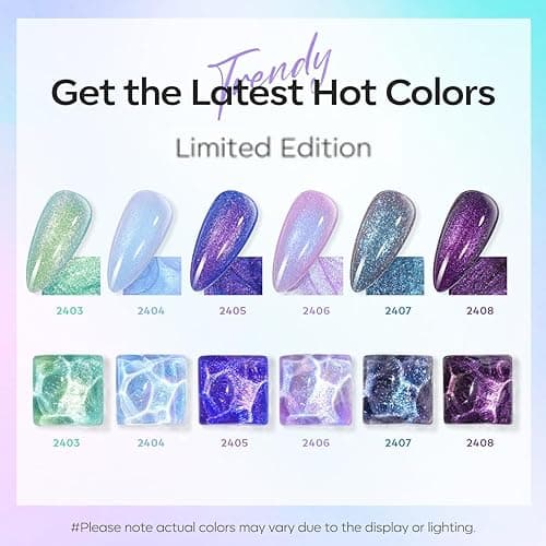 modelones Chameleon Gel Nail Polish Set- 6 Colors Fall Winter Aurora Shimmer Glitter Gel Polish Kit Blue Green Purple Nail Gel Polish Soak Off LED Nail Lamp Nail Art Gel Kit DIY Salon Gift for Women thumbnail 3