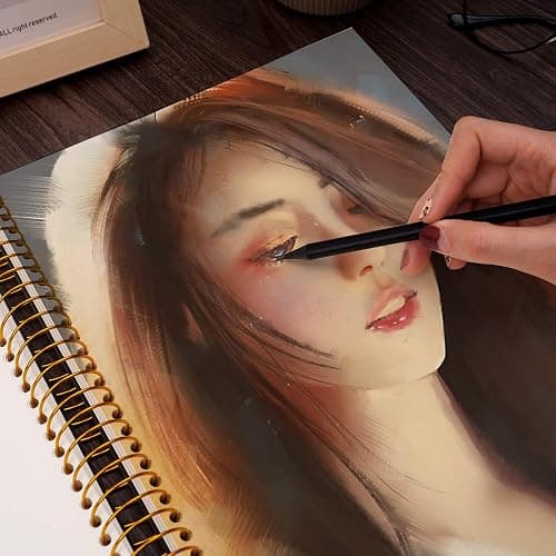 Hardcover Sketchbook for Drawing Spiral Sketch Book for Adult Kids 8.5 x 11 | 100gsm 68lb 120 Sheets Sketch Pad Premium Drawing Book Art Supplie,Black thumbnail 2