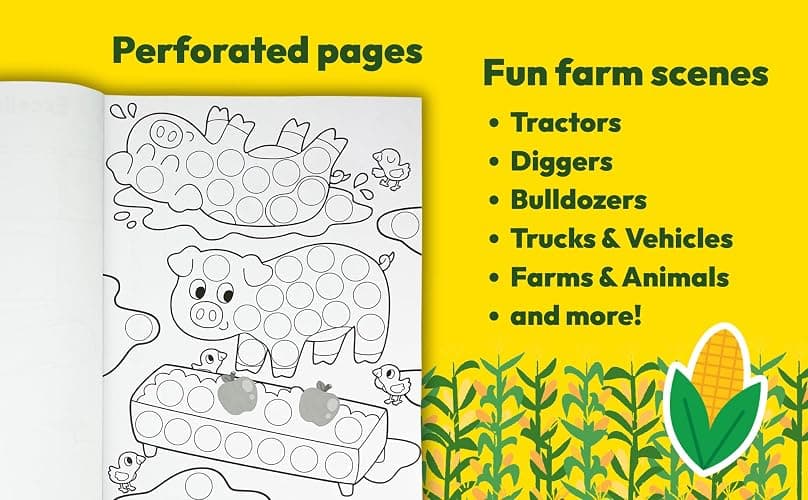 John Deere Kids Dot Marker Activity Coloring Book for Kids and Toddlers - Easy to Color Dot Art Includes More Than 175 Stickers thumbnail 4