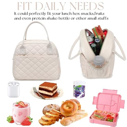 CAMTOP Lunch Box for Women Insulated Lunch Bag Lunchbox Cooler Thermal Leakproof Quilted Reusable Lunch Tote Bag for Work School Travel Picnic thumbnail 7