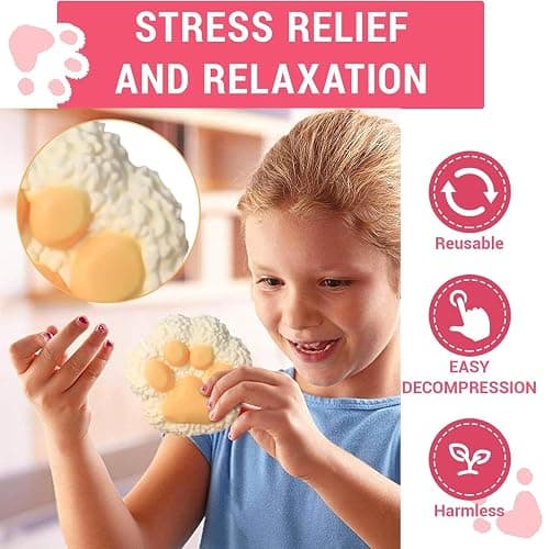 4 PCS Taba Squishy Paw, Taba Squishy Kit, Taba Squishy, Fufu Squishy, Soft Stress Toys for Relaxation Party, Suitable for All Age, Cute Stress Relief Toys for Anxiety Relief thumbnail 3