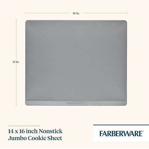Farberware Insulated Nonstick Bakeware 14-Inch x 16-Inch Jumbo Cookie Sheet, Light Gray - 14" x 16" thumbnail 3
