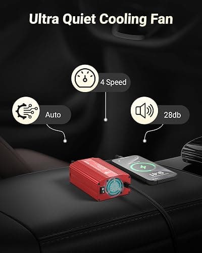 BESTEK Power Inverter DC 12V to AC 110V - 300W Car Plug Adapter Outlet with 4.8A Dual USB Fast Charging Port - Car Charger Cigarette Lighter Adapter for Phone, Laptop on Road Trip - Aluminum Housing thumbnail 5