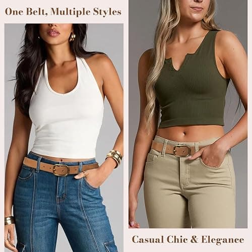 JIEDE Womens Belts Leopard Print Belt for Women Genuine Suede Leather Waist Belts for Jeans thumbnail 5