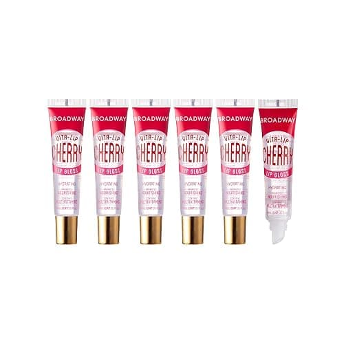 Ruby Kisses Broadway Vita-Lip Clear Lip Gloss 6pcs (Cherry), Ultra-Hydrating & Soothing Formula with Vitamin Oils, High-Shine Non-Sticky Finish, Healing Glossy Lip Balm Locks in Moisture - Image 1