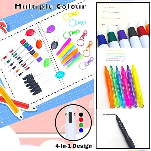 Daemson Nurse Pen Set, Badge Reel Pen Include Highlighter, Permanent Marker, LED Keychain Flashlight, Ballpoint Pen, and Nursing Keychain Clip (Black) thumbnail 6
