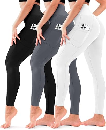 3 Pack Leggings for Women-No See-Through High Waisted Tummy Control Yoga Pants Workout Running Legging - Image 1
