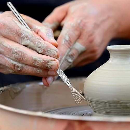 Umigy 20 Pcs Clay Needle Tool Pottery Feather Wire Texture Tool Clay Modeling Tools for Ceramic Pottery Sculpting Texturing Modeling Detail Tools 5.12 Inch thumbnail 4