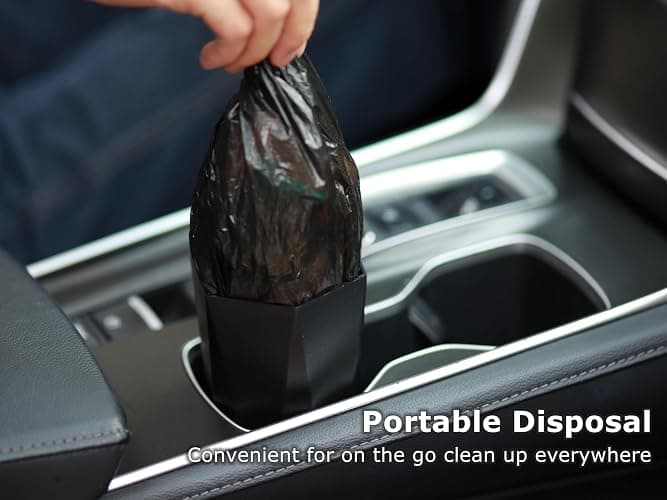Ginsco 0.8 Gallons Disposable Trash Bags for Mini Car Trash Can, Portable Small Car Garbage Bags, Cars Accessories, Mini Trash Bags, Plastic Trash Bag for Cars/Home/Office (6 Rolls/90 Counts) Black thumbnail 6