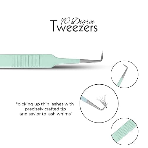 SIVOTE Lash Tweezers for Eyelash Extensions, Set of 3 - Volume, Volume Boot, Slim 90 Degree Tweezers with Fiber Tips in Pastel Colors, Ideal for Mega, Volume & Russian Lashes - Includes Leather Pouch thumbnail 5