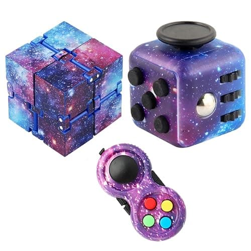 3 Pcs Fidget Toys, Fidget Toys For Kids, Fidget Cube, Infinity Cube, For Adults & Kids, Silent Plastic Fidgets With Multiple Manipulation Features - Image 1