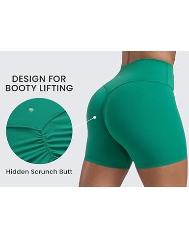 CRZ YOGA Secretsculpt Butterlift Biker Shorts 4" - No Front Seam High Waisted Womens Workout Gym Booty Scrunch Butt thumbnail 4