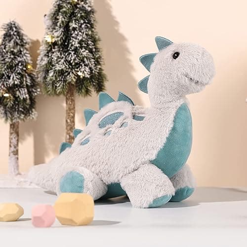 TCBunny Baby Dinosaur Bedtime Stuffed Animal Plush Toy 15", Stephan(Stegosaurus-Grey) thumbnail 7