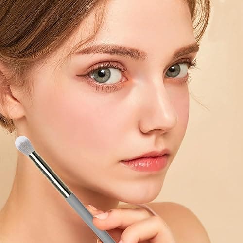 Small Makeup Brush Set 5pcs, Eye Makeup Brushes for Eyeshadow, Eyeliner & Eyebrow – Tiny Makeup Brush with Blending, Concealer, Detail & Dual-Ended Brow Spoolie, Wooden Handle, Eye Brush Kit (Grey) thumbnail 5