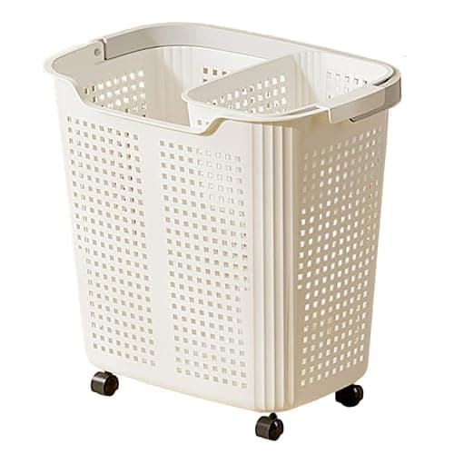 2PCS Rolling Laundry Basket with Wheels & Handle with Wheels - Image 1