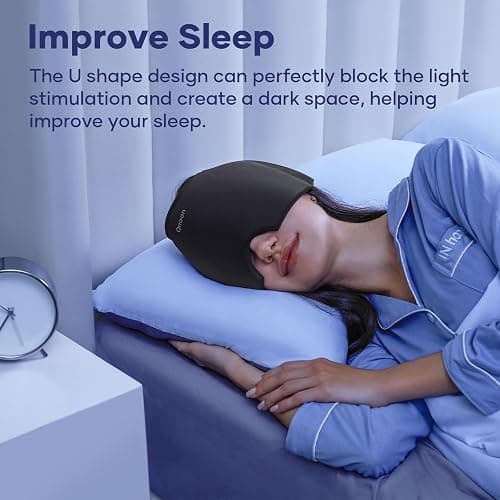 Migraine Relief Cap, Headache Relief Cap Mask Products, Cooling Odorless Gel Ice Head Wrap for Tension, Stress,Hangover & Puffy Eyes thumbnail 4