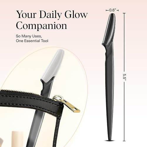 Kitsch Dermaplane Razor for Women Face – Face Razors for Women & Men, Eyebrow Trimmer & Face Shaver – Exfoliating Facial Razor & Skin Care Tool for Smoother Skin - Black, 12 pcs thumbnail 5