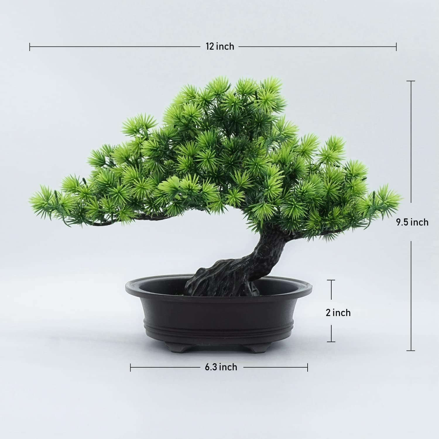 Artificial Plants Greenery Bonsai, Room Decor Fake Bonsai Tree for Home Decor Indoor Bookshelf Office Desk Bathroom Farmhouse Decor, Tall 9.5" thumbnail 6