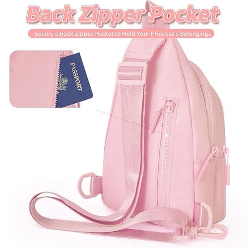 Fystdtote Birthday Gift for 5 6 7 8 9 10 11 12 13 14 15 16 Year Old Girls Fanny Pack Crossbody Bags for Women,Cute Trendy Stuff - Peach,B thumbnail 4
