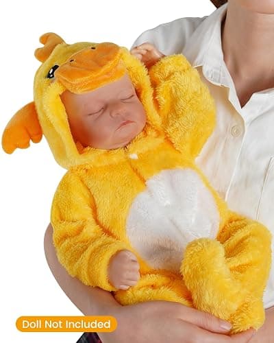 BABESIDE Baby Doll Clothes for 17-20 Inch Dolls, Reborn Doll Clothes | Cute Duck Outfit with Matching Hat | Soft Doll Clothes for Dress-Up & Pretend Play thumbnail 8