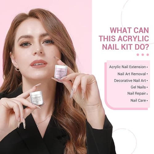 SAVILAND Acrylic Nail Kit with Drill: Professional Nails Kit Acrylic Set with Everything U V Light Nail Art Brush Glitter Powder Nail Stuff for Home DIY Salon Use Christmas Gift Set thumbnail 3