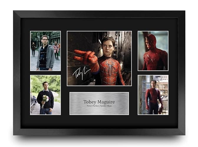 HWC Trading Tobey Maguire Gifts Printed Signed Autograph Picture Display for Movie Memorabilia Fans - 16" x 12" Framed - Image 1