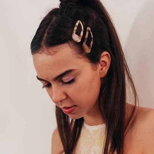 Cptots Small Hair Barrettes For Women No Slips Metal Snap Clips For Thin And Fine Hair,Matte Black Tortoiseshell,20 PCS,1.97 x 0.5 Inch. thumbnail 5