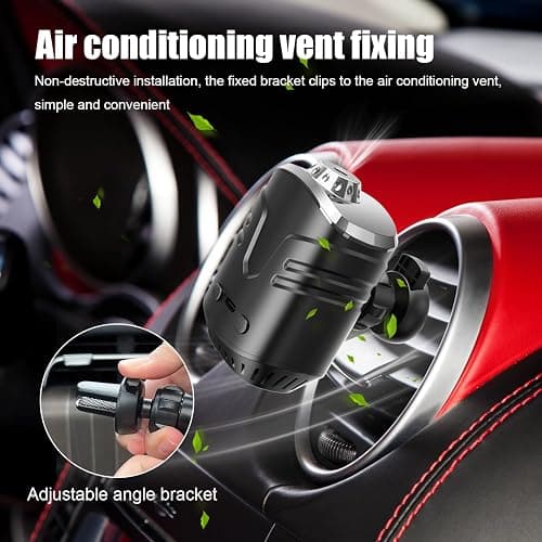 Laooteyy Car Star Projector with Smart Air Freshener Diffuser, Car Interior Decor, Ceiling LED Lights with 6 Scents, Vent Clip Roof Accent Light, Auto On/Off, Black (Starry Sky) thumbnail 3