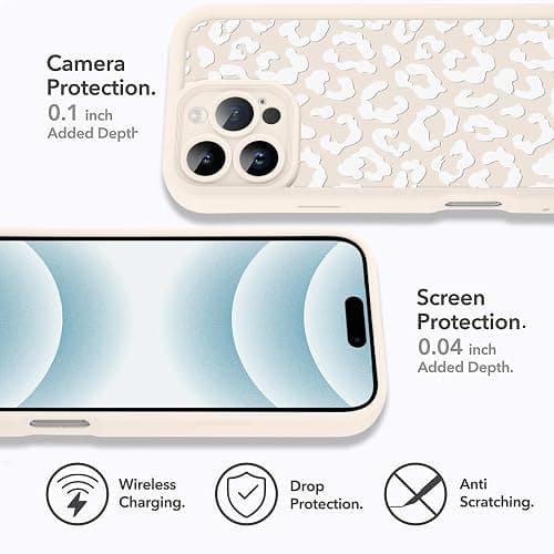 MOWIME Compatible with iPhone 16 Pro Max Case, Cheetah Print Shockproof Soft TPU Protective Cover for Women Girls, Slim Anti Scratch Leopard Case for iPhone 16 Pro Max 6.9 Inch, White thumbnail 4
