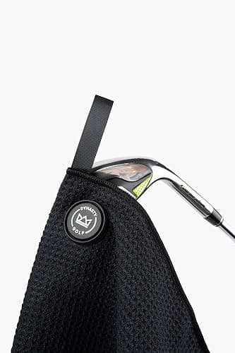 Magnetic Golf Towel for Golf Bags - Microfiber Golf Towels for Men & Women - Waffle Golf Bag Towel with Magnet (Black) thumbnail 8