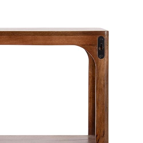 Kate and Laurel Dahl Modern Mango Wood Tiered Wall Shelf, 18 x 7 x 22, Walnut Brown, Decorative Over The Toilet Shelf for Use as Bathroom Storage or Living Room Display Shelving thumbnail 8